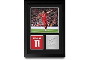 HWC Trading Mo Salah Liverpool Gifts Printed Signed Autograph Picture for Football Fans and Supporters - A4 Portrait Framed