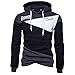 Price comparison product image Brezeh Men's Print Letter Retro Long Sleeve Hoodie Sweatshirt Tops Jacket Coat Outwear (M, Black)