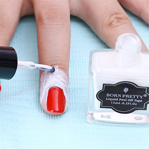 Born Pretty 15 ml weiß Abziehen Liquid Tape & Peel Off Base Coat Nail Art Liquid Palisade Nail Art Latex - 5