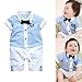 EFE Infant Baby Boys Summer Gentleman Bowtie Romper Party Outfits Clothing 0-6 Months