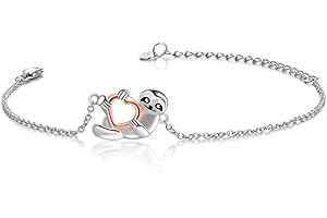 JERWLI Faultier Fußkettchen Silber 925 Niedliche Faultier Ankle Fußkette Faultier Schmuck Geschenk für Damen Mädchen Freunde Tier Wildtier Liebhaber