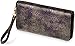 Produktbild H2Z 19,1 x 9,5 cm Gray Metallic Floral Laser geschnitten Wristlet Wallet mit Lila Hintergrund