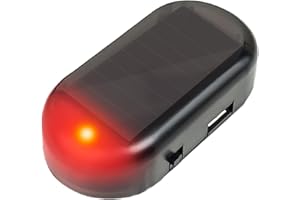 ELINRAT Alarme Voiture sans Fil | Voiture Factice Simulée par Énergie Solaire | Alarme Camping Car | Fausse Lumière D'Système Sécurité Voiture | Voyants LED D'avertissement D'alarme