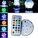 Produktbild asdomo 10 LED Multi Color Wasserdicht Hochzeit Vase Basis Licht + Fernbedienung