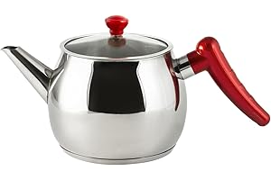 Inoxpran Bollitore in Acciaio Inox 18/10, Coperchio in Vetro, Fondo Induzione, Lt1.5