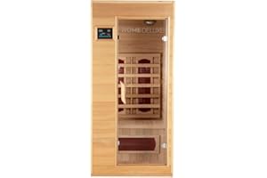 HOME DELUXE - cabina a infrarossi REDSUN S - 90 x 90 x 190 cm - per 1 persona, 4 riscaldatori a infrarossi, legno: cicuta I sauna a infrarossi, sauna, cabina di calore, infrarossi