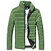Produktbild Herbst Winter Herren, DoraMe Männer Baumwolljacke Stehkragen Dicker Mantel Feste Farbe Taschenjacke Lässige Outwear (Grün, L)