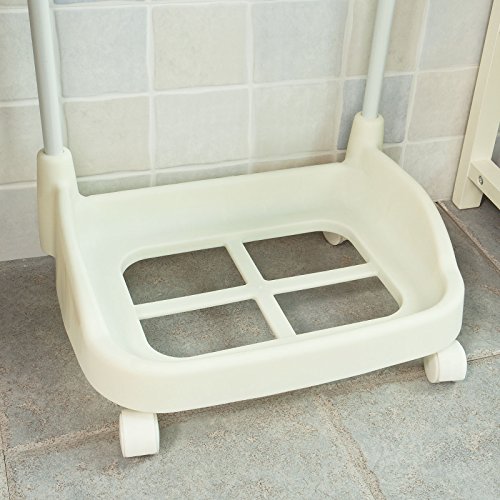 SoBuy Wäschewagen, Badregal, Aufbewahrungswagen, Wäschesammler, Wäschebox, Wäschekorb mit 3 Körben, FRG31-W - 8