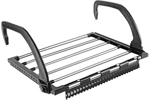 JULIYEH "N/A" Tendedero Plegable de Pared para radiador o balcón, Color Negro y Plateado, 40 x 32 cm, tendedero para Ropa pequeña, Calcetines