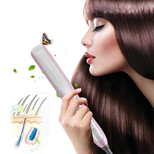 Preisvergleich Produktbild Weihnachtsgeschenk KINGDOMCARES Glättbürste Haarglätter Stylingbürste Warmluftbürste Keramik Design Haarglättungs bürste PTC Glätten Elektrisch Haarbürste Glätteisen Bürste Rosa