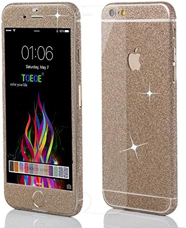 Toeoe Full Body Bling Crystal Diamond Skin Sticker with Screen Protector Film for iPhone 6s Plus/6 Plus - Champagne