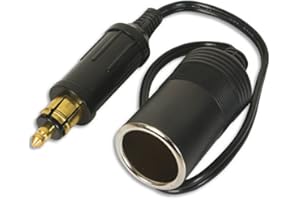 Carviya Adattatore per presa accendisigari, connettore europeo DIN maschio, 12V - 24V, 15A