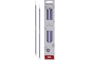 KNITPRO Knit Pro KP47300 Zing: Agujas de Tejer: Extremo único: 35 cm x 4,50 mm, 4,5 mm, Color Morado