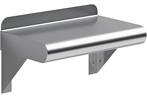 AmGood 6 in. x 10 in. Stainless Steel Wall Shelf | NSF Certified | Appliance & Equipment Metal Shelving | Kitchen, Restaurant, Garage, Laundry, Utility Room