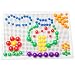 Fajiabao Birthday Gifts for Kids 350 Piece Mushrooms Nails Flashboard Blocks Puzzle Changeable Toy Set with Basket for Early Educational Learning