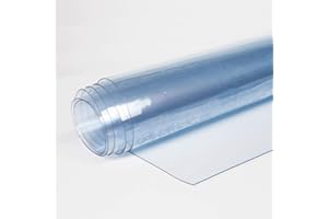 TENDEEVOLUTION Telo PVC Trasparente Impermeabile per Interni e Esterni, Taglio al Mezzo Metro Lineare, Vari Spessori e Altezze, Tovaglia Plastificata Copritavolo Trasparente (ALTEZZA PEZZA 180CM, SPESSORE 0,50MM)