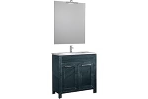 ARTEMA MOBILIARIO Mueble de baño con Lavabo y Espejo. Gama Eternity - Estilo clásico (100x85x45 - Ceniza)
