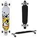 Produktbild Longboard von [pro.tec] (104 x 23 x 9.5 cm) - ABEC 7-Kugellager - Skateboard / Dropped Through/ Freeride Board / Cruising Board / Retro Board - Farbe: grau - schwarz - gelb
