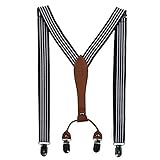 Tirantes Adulto Unisex Para Hombre& Mujer Elástica Ajustable 4 Pinzas De 2.5 Cm Ancho 12 Color Elegido Vario Patrón (9)