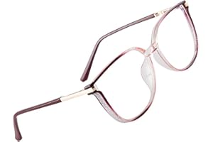 Voolga Blaulichtfilter Brille mit Frühlings Scharnieren, Angesagte Brille Ohne Stärke Damen und Herren, Fake Brille für Anti Blaulicht von Computer