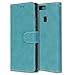 Produktbild Huawei P9 Plus Hülle, Chreey Matt Leder Tasche Retro Handyhülle Magnet Flip Case mit Kartenfach Geldbörse Schutzhülle Etui [Blau]