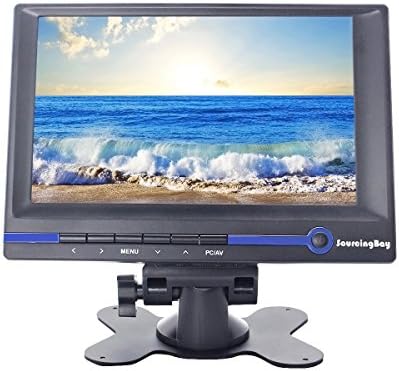 Feelworld 7 Inch HD TFT LCD Monitor Car Rear View Camera Monitor 800x480 Support HDMI/VGA/AV Audio Input with Adjustable Mount for Car/Computer/ Mini PC