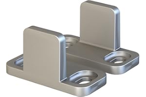 JUBEST Floor Guide for Sliding Barn Door Hardware Silver Aluminum Set of 2