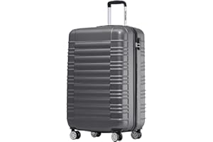 TRVLMORE Valise Cabine 55x35x25 - Bagages Cabine - Bagage Cabine 55x35x25 - Petite Valise - Valise Cabine 55x40x20 - Valise Rigide - Valise Roulette - Trolley Voyage - Suitcase - Gris