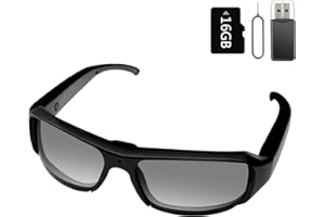 CYI Occhiali con Telecamera Nascosta, HD 1080P Microspia Videocamera Invisibile, Telecamera Spia con Scheda SD da 16GB per Il Ciclismo, l'arrampicata, Il Campeggio e Altre attività all'Aria Aperta