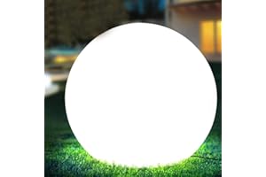 PARTENOPEA Lampada Sfera Luminosa da Giardino Esterno Impermeabile IP65 con Picchetto Attacco E27 per Lampadine LED Bianco Design Moderno Elegante Illuminazione Decorativa da Terra Casa Terrazza (Diametro 50 cm)