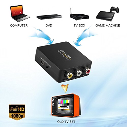 AMANKA HDMI zu AV Konverter / Wandler RCA FBAS Audio Video Adapter 1080P für TV/PS3/Xbox/VHS/VCR/DVD mit USB Kabel - 4