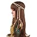 Price comparison product image Indian Feather Headdress Necklace Waistband Peacock Hippie Headband Boho Headwear Carnival Head Pieces Hair Accessories Masquerade Fancy Dress for Party Festival (Style 4)