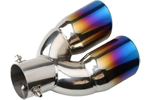 Riloer en acier inoxydable droit de voiture incurvée double tuyau d'échappement pour chaque tuyau d'échappement de voiture avec un diamètre de 35–55 mm / 1,38–2,17