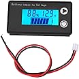 Walfront LCD 12V Battery Capacity Indicator Tester Universal Digital Display Voltmeter Gauge Meter LCD Digital Power Monitor Formetal Hydride Batteries.(10-100V Blue + Alarm)