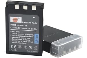 DSTE® 2x LI-10B Rechargeable Li-ion Battery for Olympus C-50 C-60 C-70 C-470 C-760 C-765 C-770 C-5000 C-7000 D-590 X-1 X-2 X-3 X-500 FE-200 IR-500 Stylus 300 400 410 500 600 800 810 1000 Digatal Camera as Olympus LI-12B