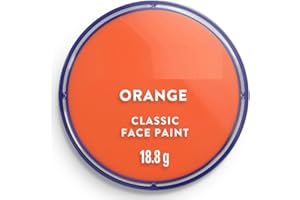 SK INFINITY | Classic Face and Body Paint 18 ml Professional Water Based, Single Cake Makeup Supplies for Adults, Kids (Classic Orange)