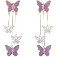 MicLee Orecchini a catena semplici da donna orecchini pendenti in argento 925 gioielli eleganti, set di 2 paia, Argento
