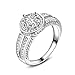 Produktbild Wunhope Damen Ringe 925er Sterling Silber mit Gliter Zirkonia einfche Stil Hochzeitsringe Verlobungsringe fuer Verlobung Partnerschaft Trauung (10#)