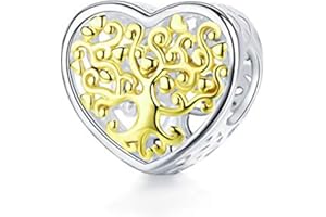 Annmors Charms Birthday Love Famille de Argent Sterling 925 Femmes Perles Charme Fille Pendentif Breloque Compatible pour Européen Bracelets Collier