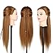 Hairdressing 80% Real Human Hair 22 Inch,CoastaCloud Professional Training Head Mannequin Hairdresser Human Hair with Clamp,For College and Professional Use