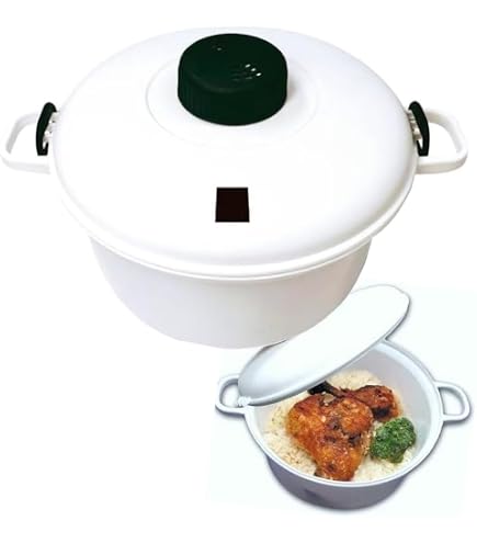Cocotte Minute Micro-ondes Rouge 27,5x14cm – Cuiseur Vapeur Multifonction Pour Riz, Légumes, Pâtes, Gain De Place