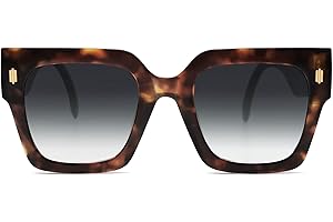 SOJOS Quadrati Occhiali da Sole Donna Gatto Grandi Rettangolari Vintage Occhiali da Sole Ragazza Protezione UV400 Moda Grande Telaio Sfumature SJ2194