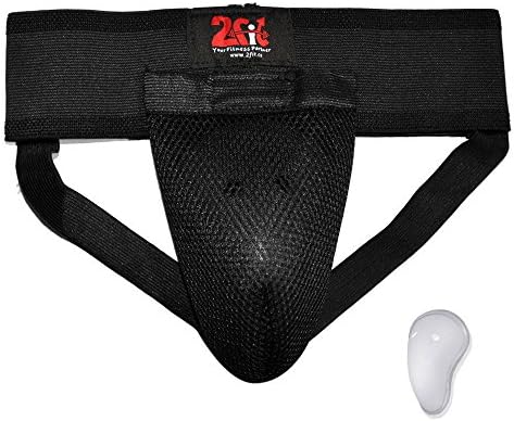 2Fit Groin Guard Protective MMA Safety Cup Martial Arts Kick Boxing Shorts Abdo (black, small)
