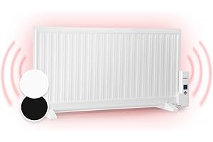 oneConcept Stufa Elettrica Basso Consumo, Termosifone Elettrico Silenzioso da 1000W da Muro, Radiatore ad Olio Indipendente e Portatile Smart, Termosifone ad Olio con Touch Control e Termostato