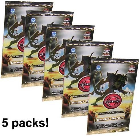 5 (FIVE) Packs of Chaotic Trading Card Game - Silent Sands- 5 PACK LOT (9 Cards/Pack) by Chaotic