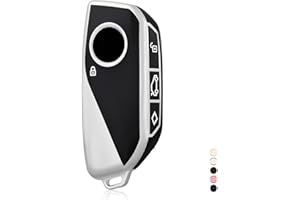 OFF WE GO Funda Llave Coche Carcasa para Mando con BMW X1 X4M X5 X6 X7 2er 3er 5er 7er iX/i4/i7 XM Casos de la Cubierta de Llave TPU Funda Tarjeta Llave, Plata Negra