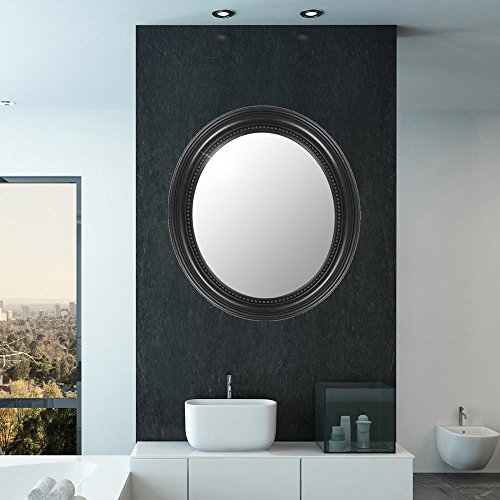 Wand Spiegel oval Bade Zimmer Ornamente Rahmen schwarz Barock antik Flur BHP B991486-4 - 2