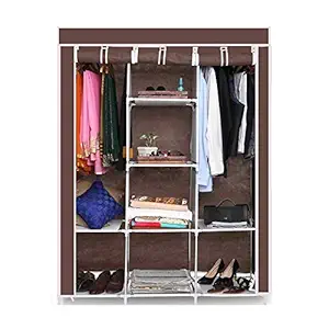 Safe-O-Kid Portable, Closet, Multi-Purpose Foldable Cabinet Wardrobe, Brown, 125 * 41 * 160cm