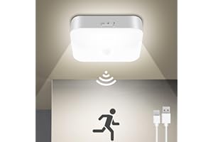 Toowell 10000mAh Rechargeable Motion Sensor Light Indoor Battery Ceiling Light Shed Lights Battery Powered Bathroom Porch Light