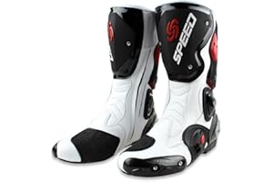 MSPORT Stivali Moto da Pista Racing Stivali Motocross Professionale Antiscivolo Traspirante Impermeabile